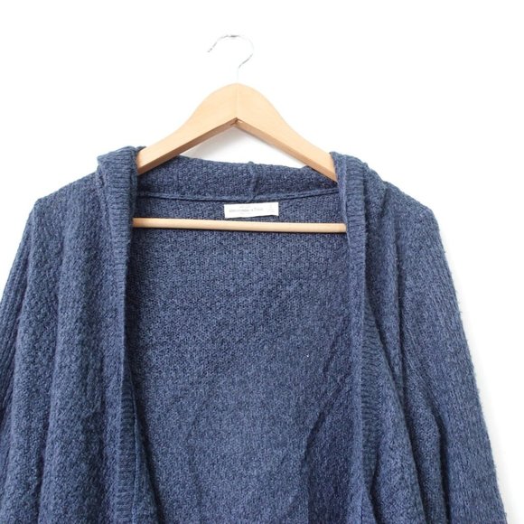 Abercrombie Fitch Sweater Womens Small Wool Cardigan Knit Open Hooded Waterfall - Picture 4 of 8